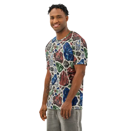 Mineral Menagerie on a Men's Cotton Crew Neck T-Shirt