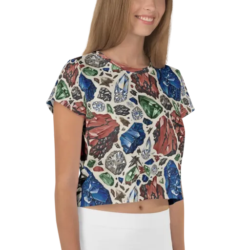 Mineral Menagerie on a Crop Tee