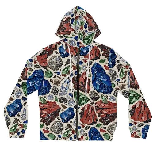 Mineral Menagerie on a Women's Full-Zip Hoodie