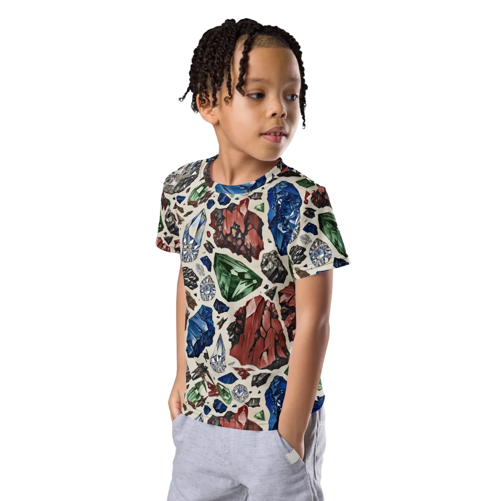 Mineral Menagerie on Kids Crew Neck T-Shirt — Left Front