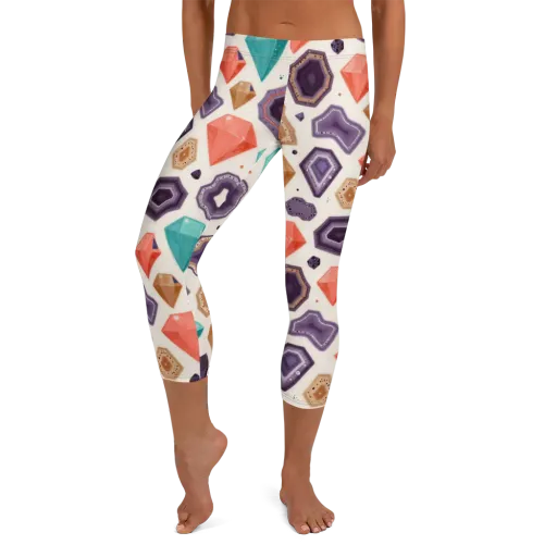 Gemstone Bloom on a Capri Leggings