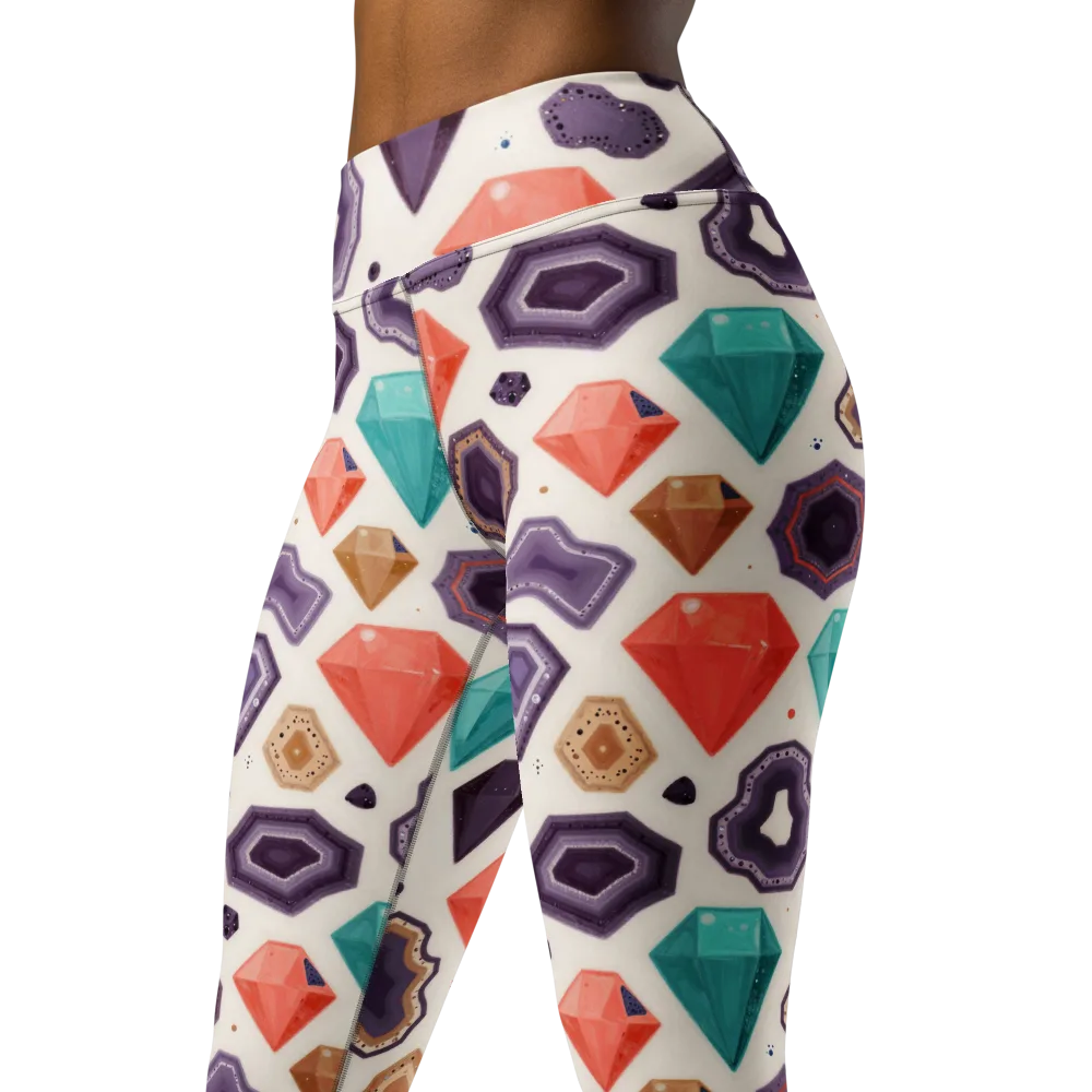Gemstone Bloom on Yoga Leggings — Left Front
