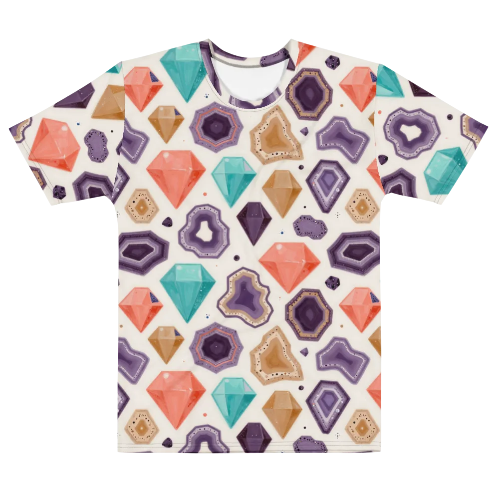 Gemstone Bloom on Men's Cotton Crew Neck T-Shirt — Front