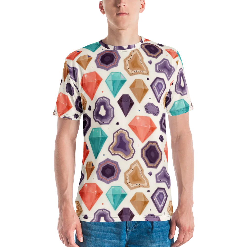 Gemstone Bloom on Men's Crew Neck T-Shirt — Front