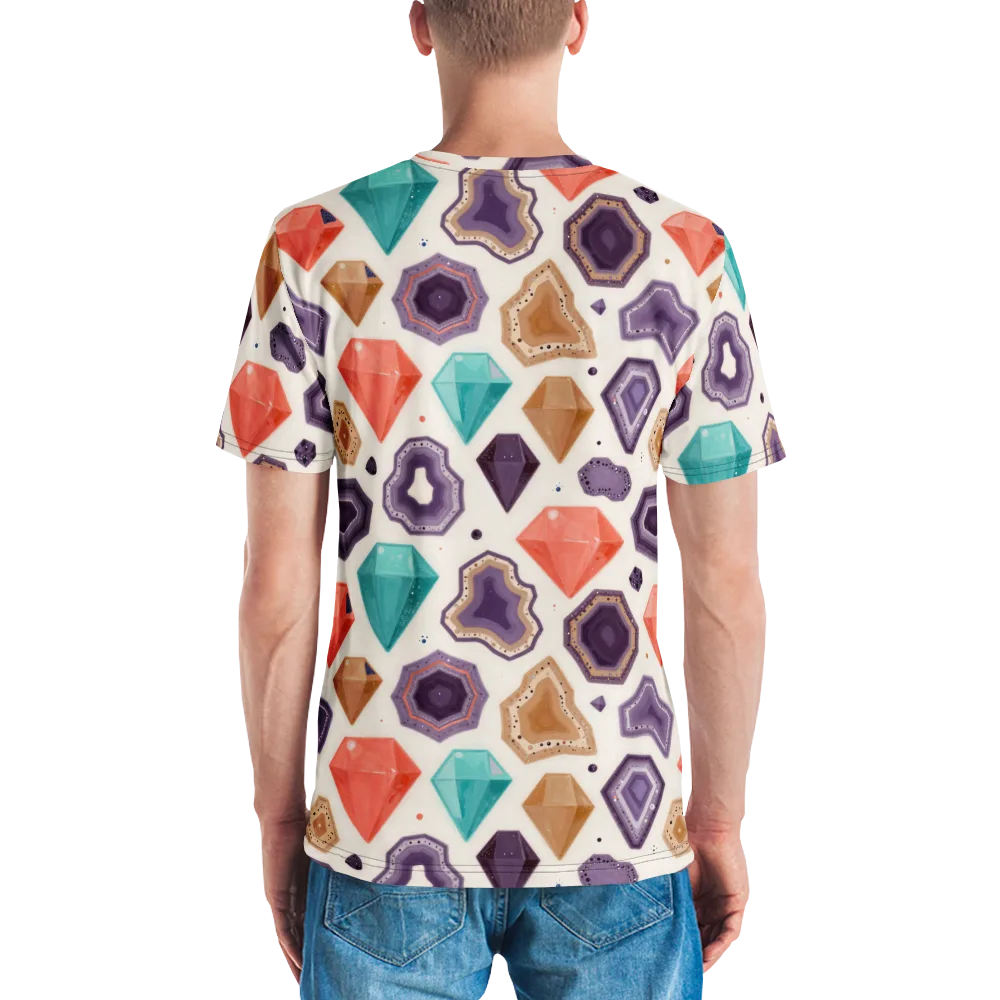 Gemstone Bloom on Men's Crew Neck T-Shirt — Back