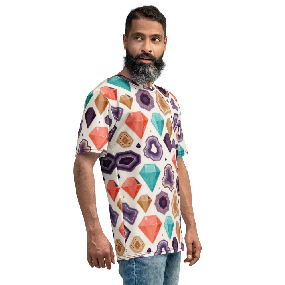 Gemstone Bloom on Men's Crew Neck T-Shirt — Right