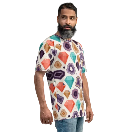 Gemstone Bloom on a Men's Crew Neck T-Shirt
