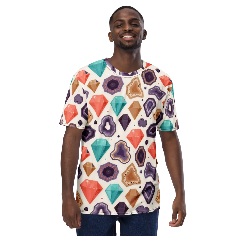 Gemstone Bloom on Men's Crew Neck T-Shirt — Front