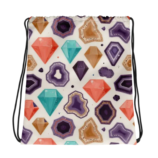 Gemstone Bloom on a Drawstring Bag