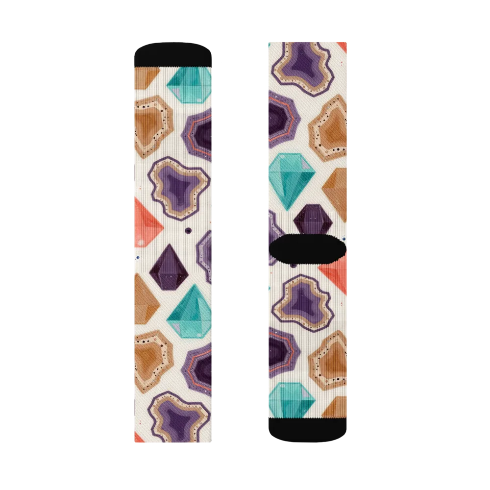 Gemstone Bloom on Socks — Left Sock