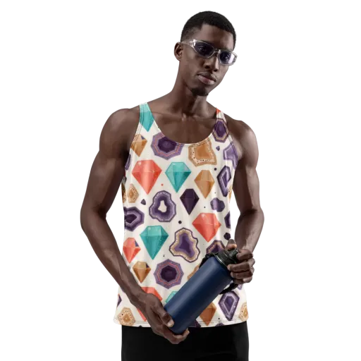 Gemstone Bloom on a Men's Tank Top