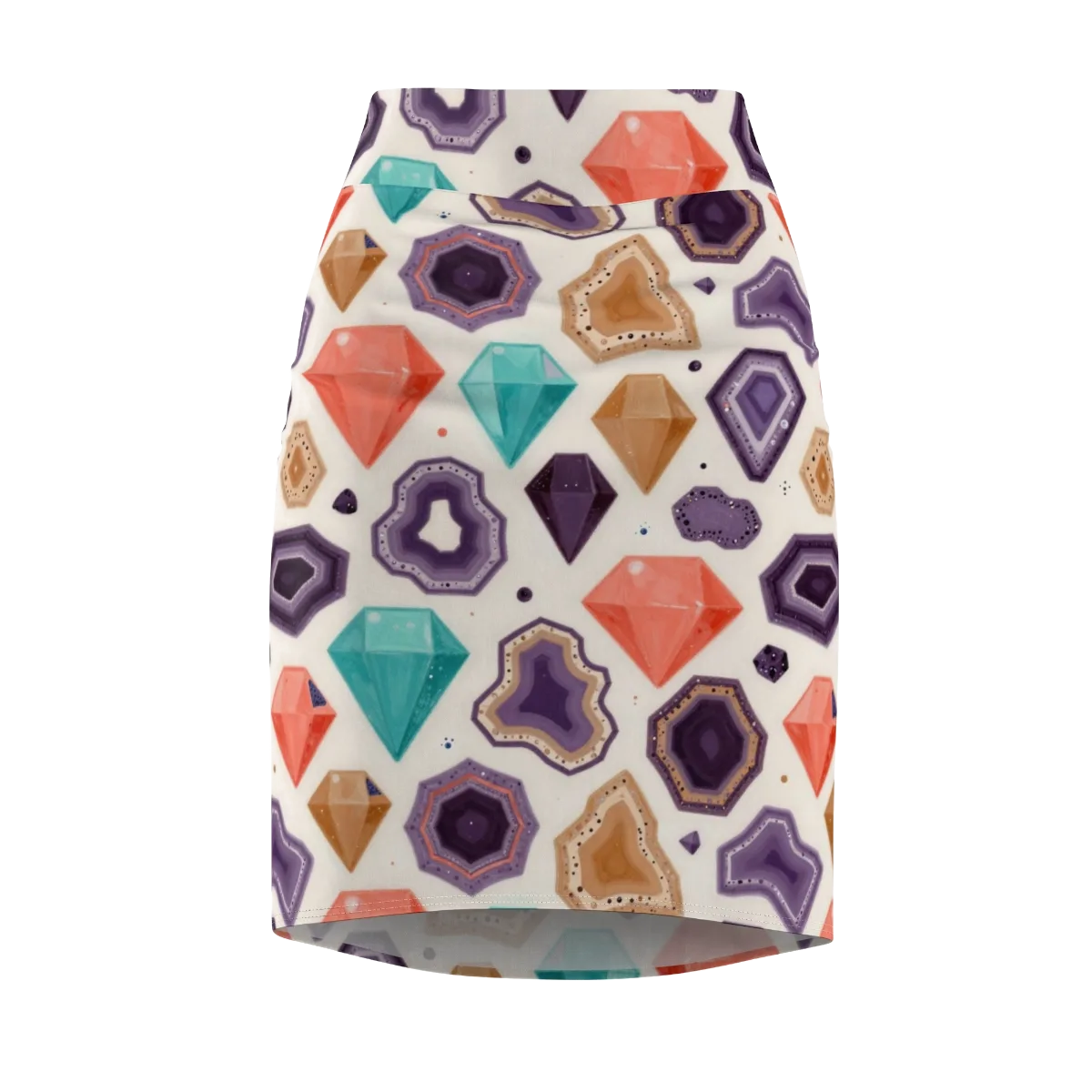 Gemstone Bloom on Pencil Skirt — Front