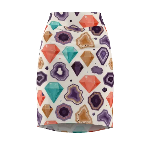 Gemstone Bloom on a Pencil Skirt