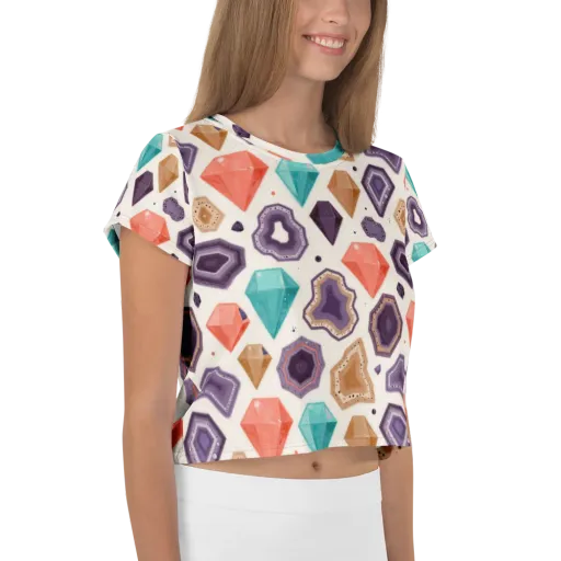 Gemstone Bloom on a Crop Tee