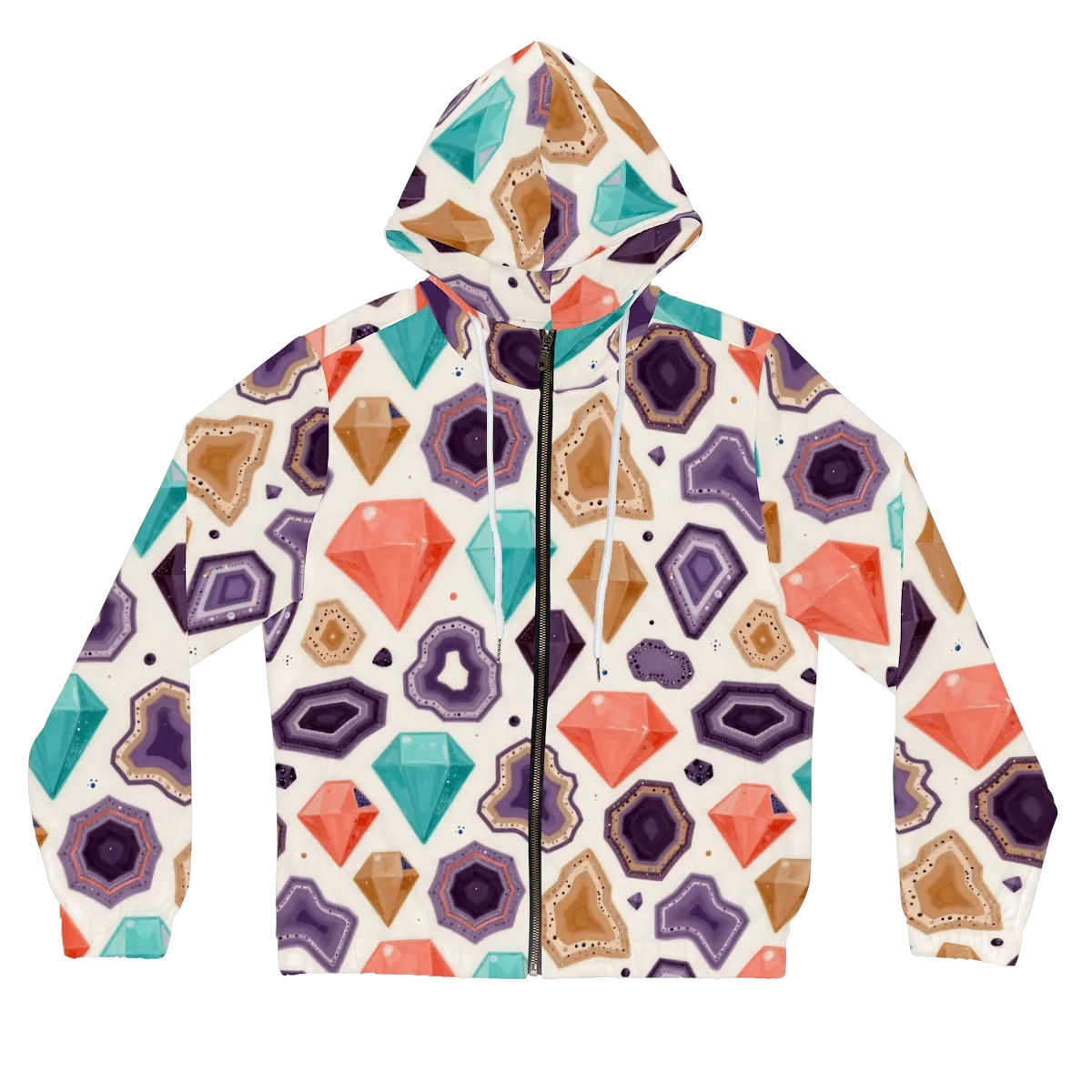 Gemstone Bloom on Women's Full-Zip Hoodie — Front
