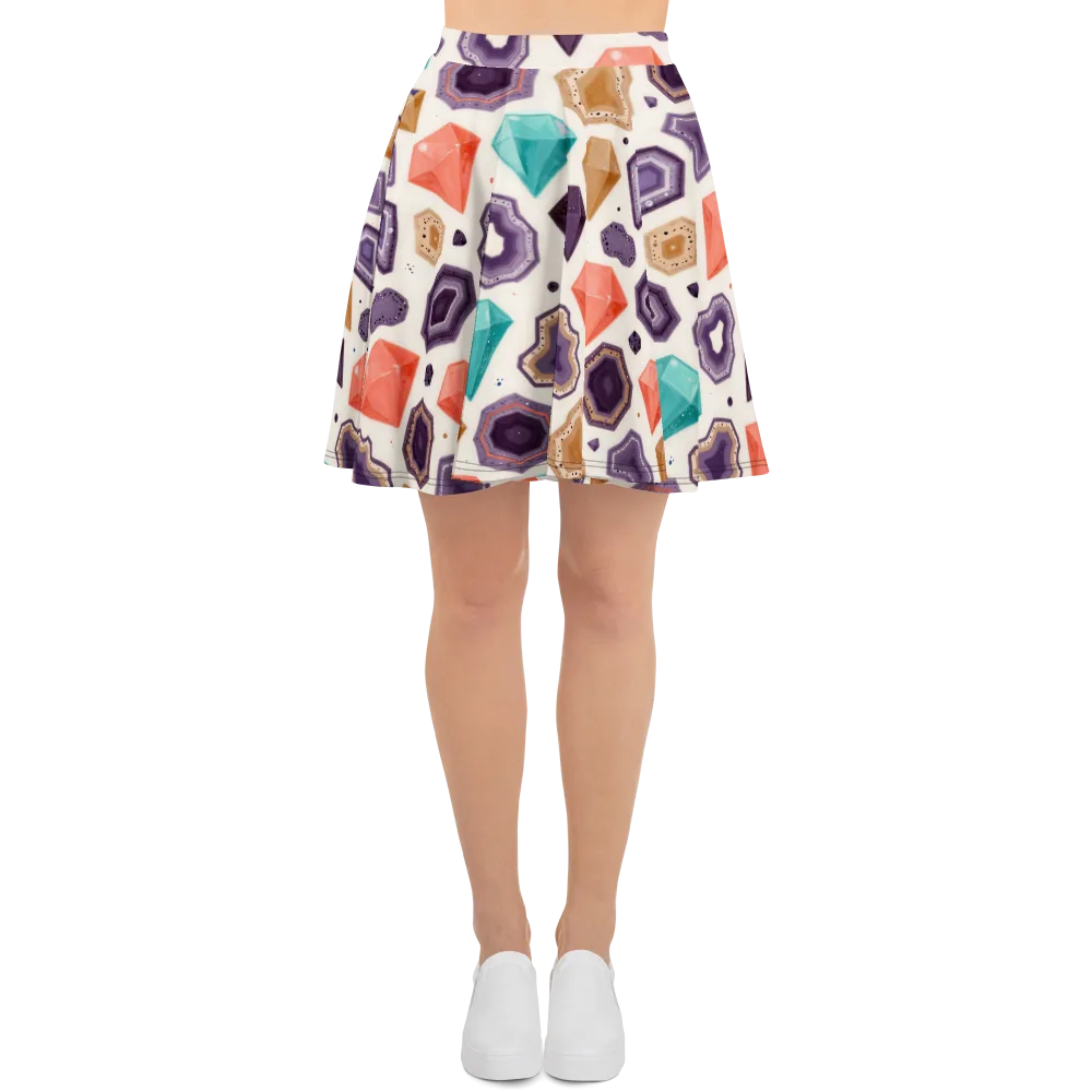 Gemstone Bloom on Skater Skirt — Front
