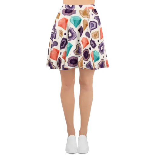Gemstone Bloom on a Skater Skirt