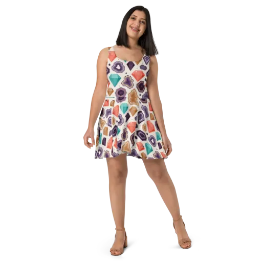 Gemstone Bloom on a Skater Dress