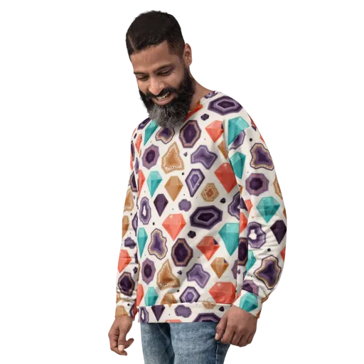 Gemstone Bloom on a Sweatshirt