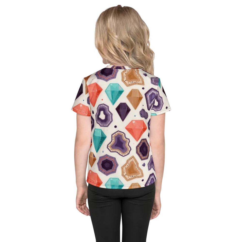 Gemstone Bloom on Kids Crew Neck T-Shirt — Back