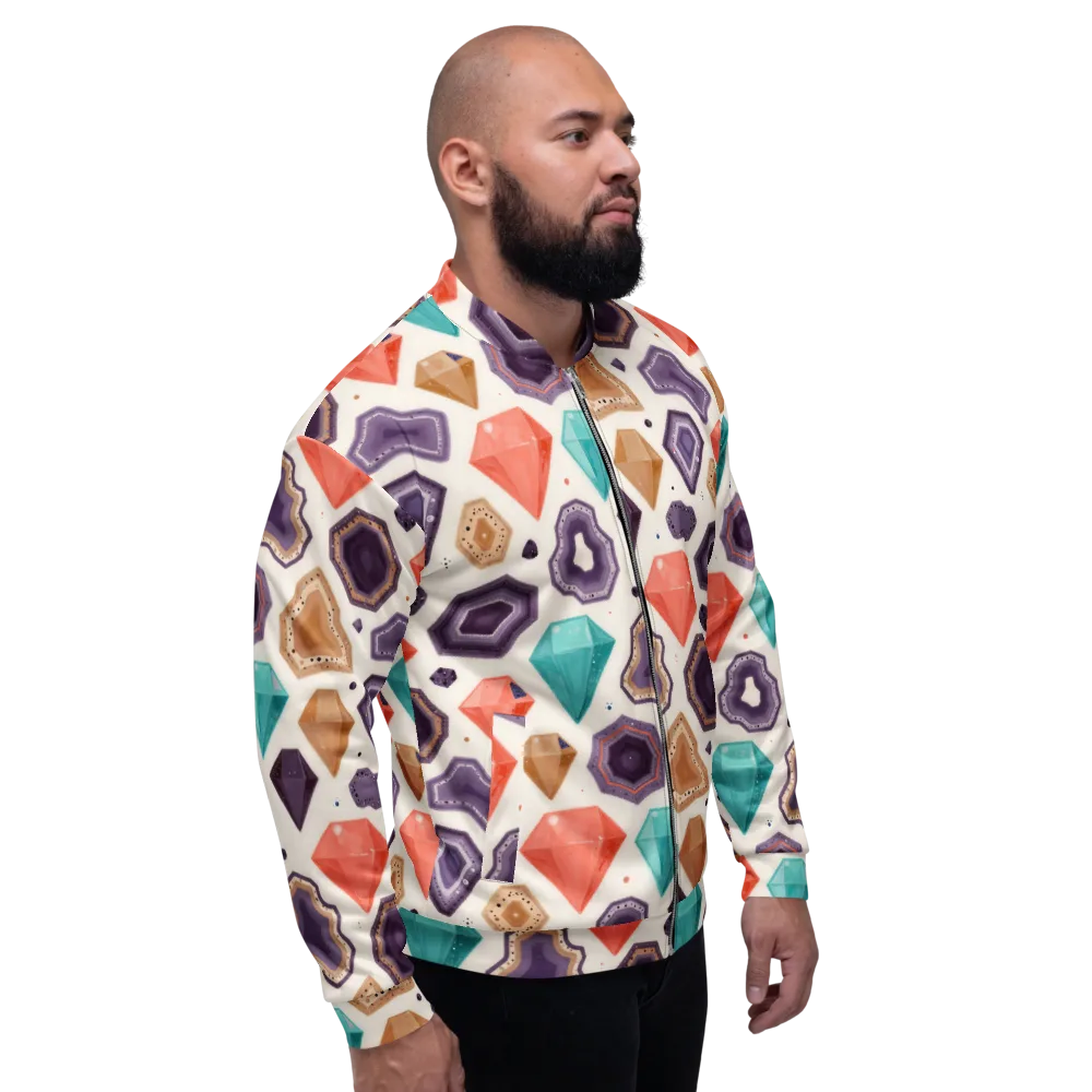 Gemstone Bloom on Bomber Jacket — Right