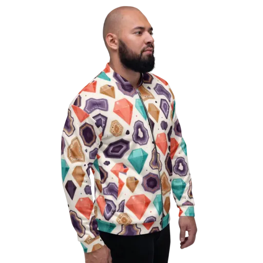 Gemstone Bloom on a Bomber Jacket