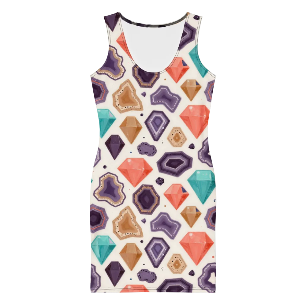 Gemstone Bloom on Bodycon Dress — Front