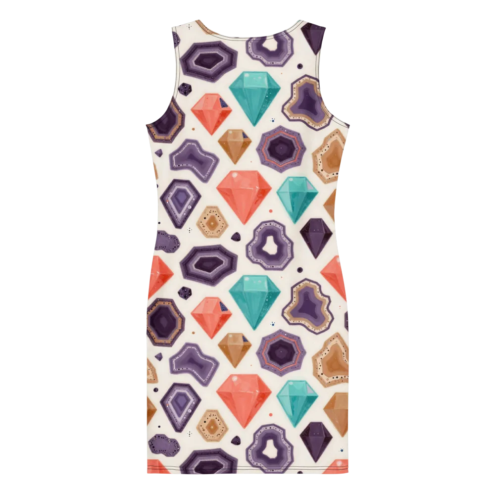 Gemstone Bloom on Bodycon Dress — Back