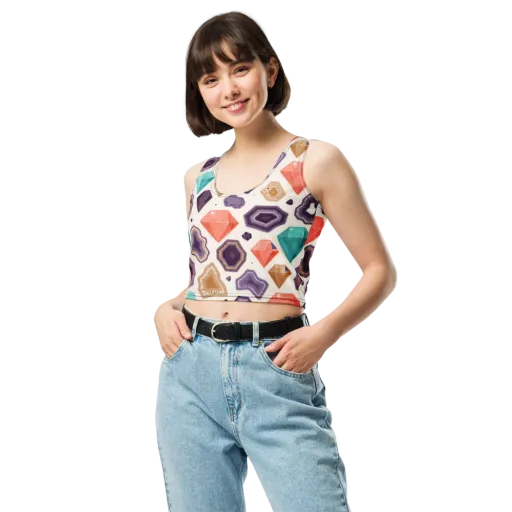 Gemstone Bloom on a Crop Top