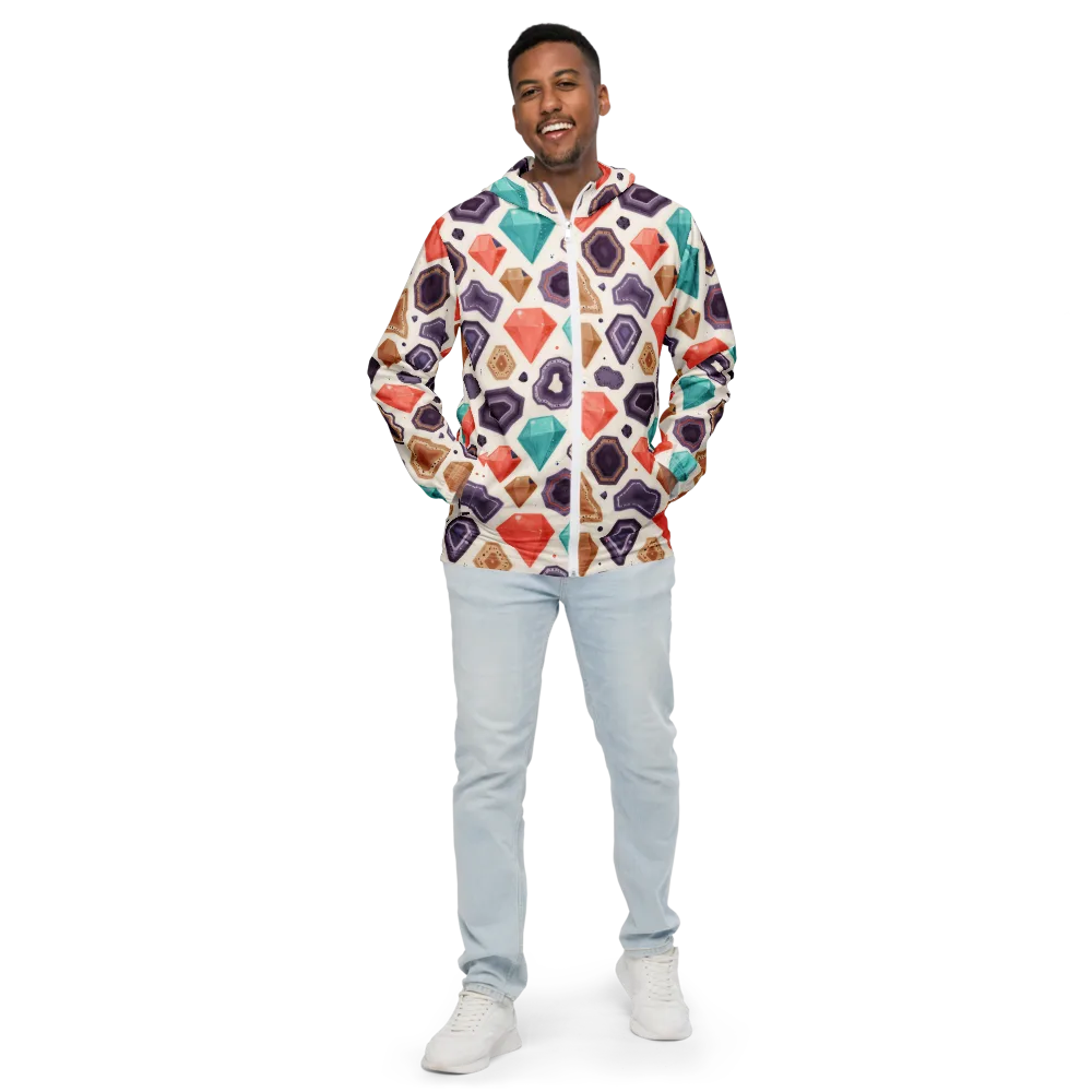 Gemstone Bloom on Men's Windbreaker — Front