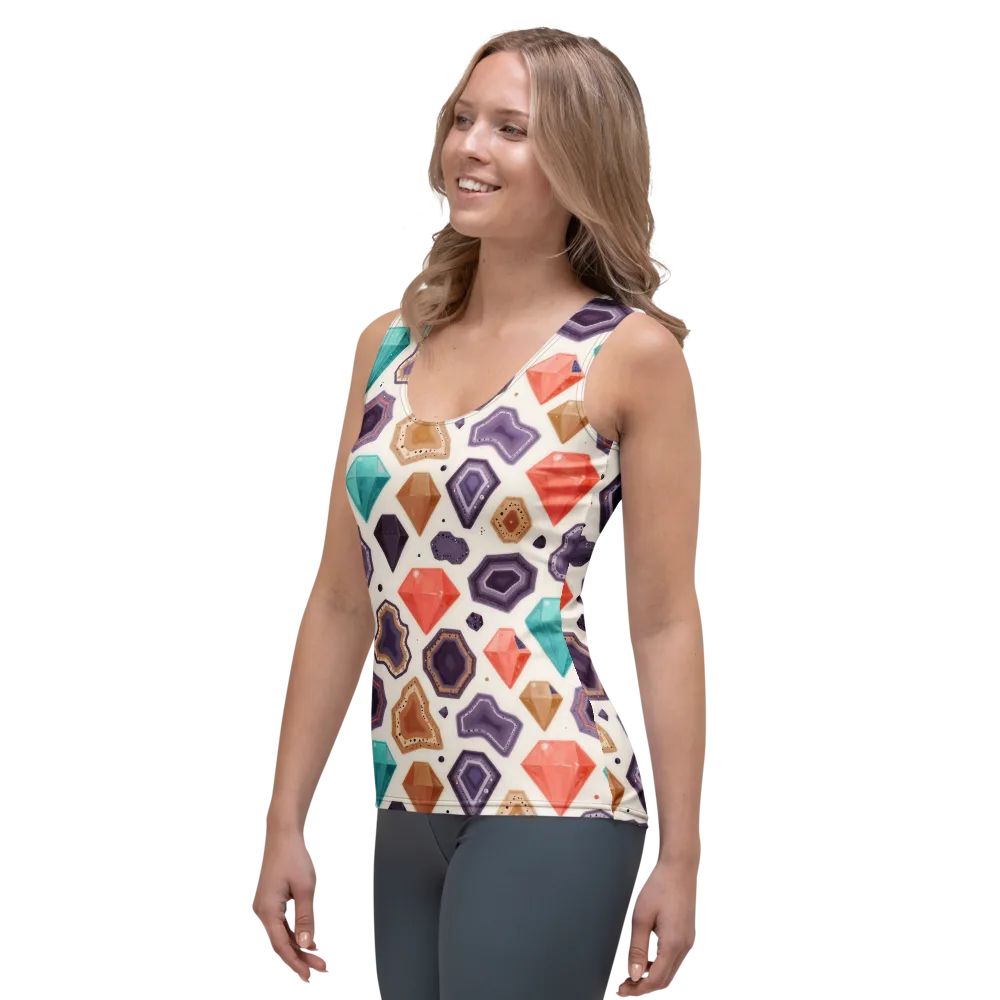 Gemstone Bloom on Women's Tank Top — Left Front