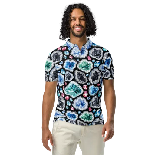 Crystal Cavern on a Men's Slim Fit Polo Shirt