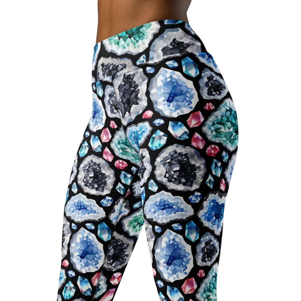 Crystal Cavern on Yoga Leggings — Left Front