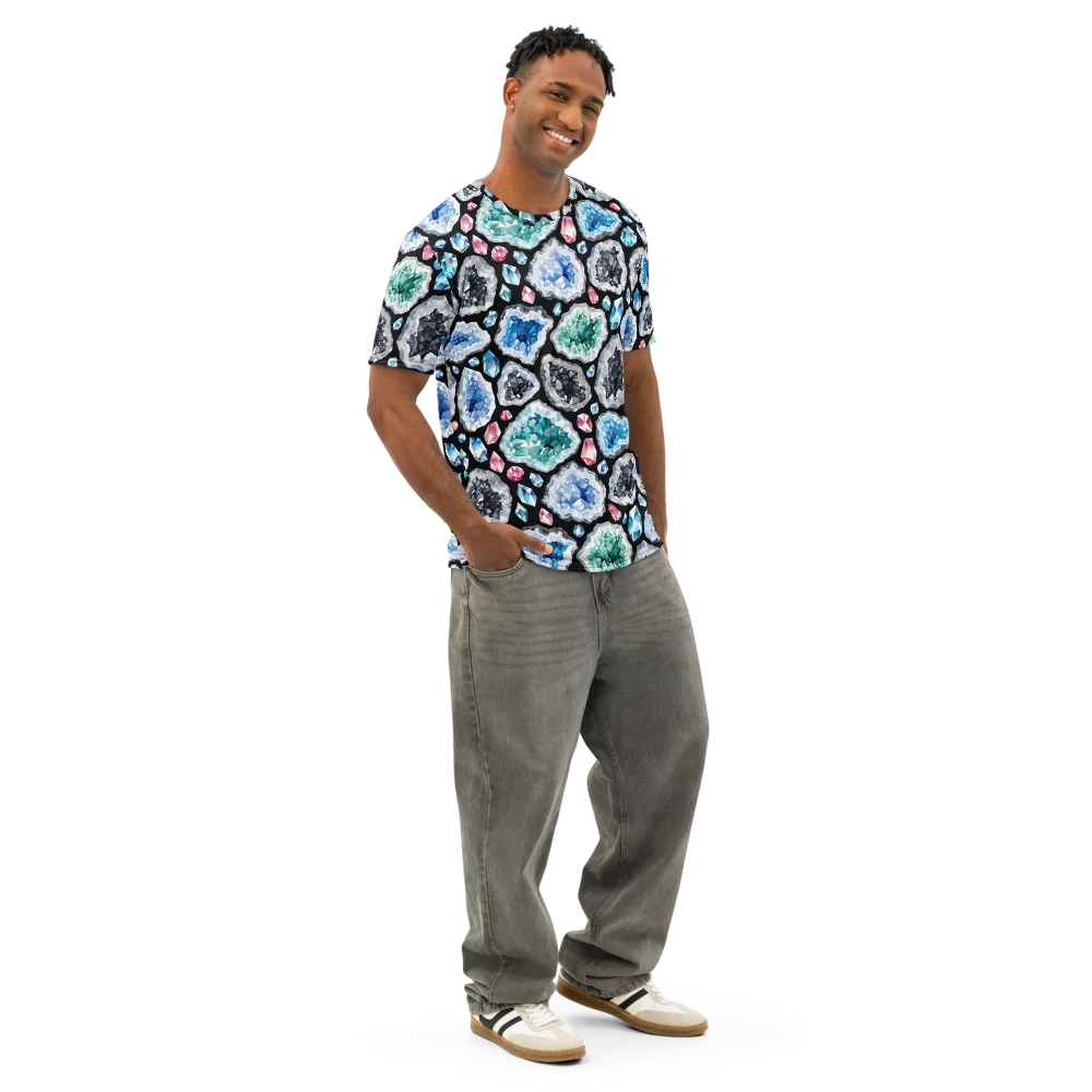 Crystal Cavern on Men's Cotton Crew Neck T-Shirt — Right Front