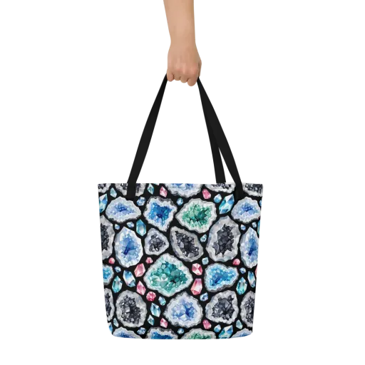 Crystal Cavern on a Large Tote Bag W/ Pocket