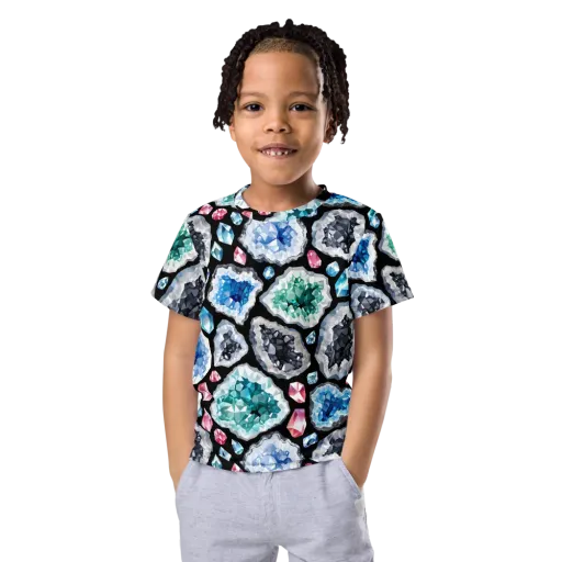 Crystal Cavern on a Kids Crew Neck T-Shirt