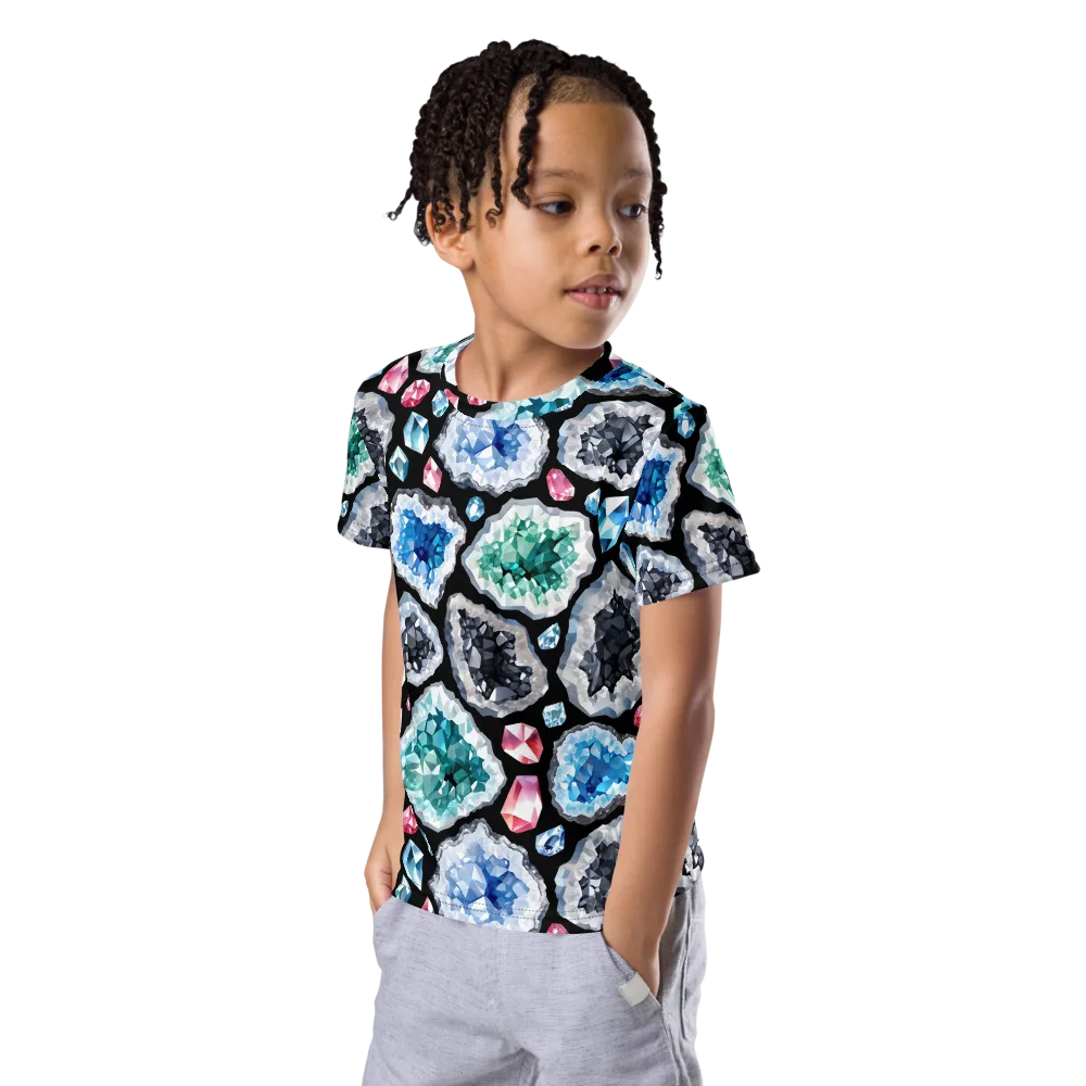 Crystal Cavern on Kids Crew Neck T-Shirt — Left Front