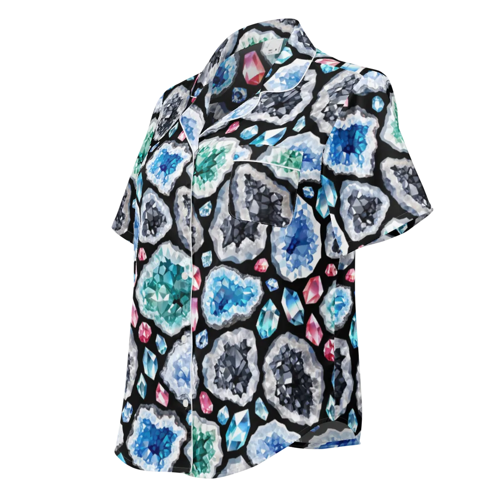Crystal Cavern on Women's Short Sleeve Pajama Top — Left Front