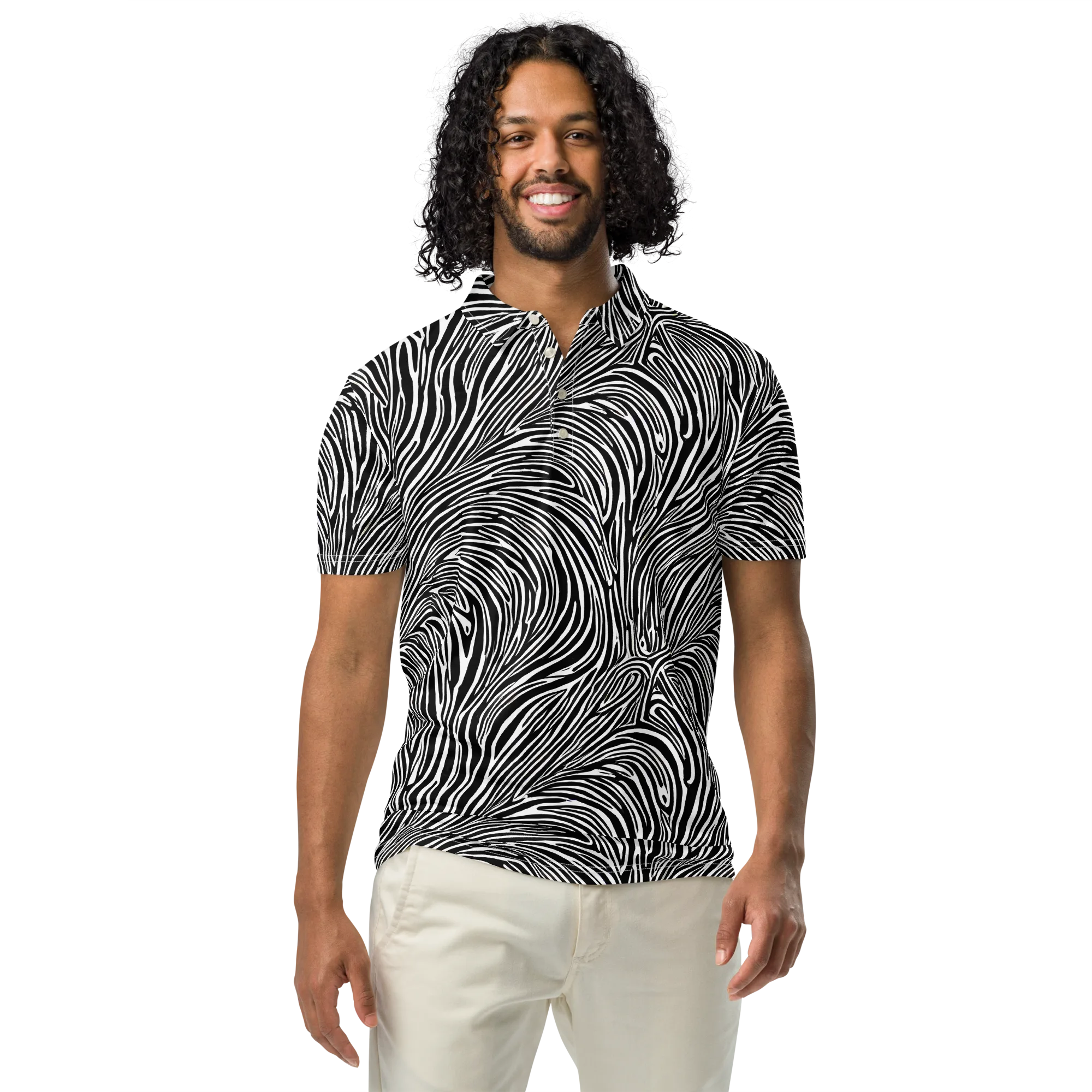 Morgan's Strata on Men's Slim Fit Polo Shirt — Front