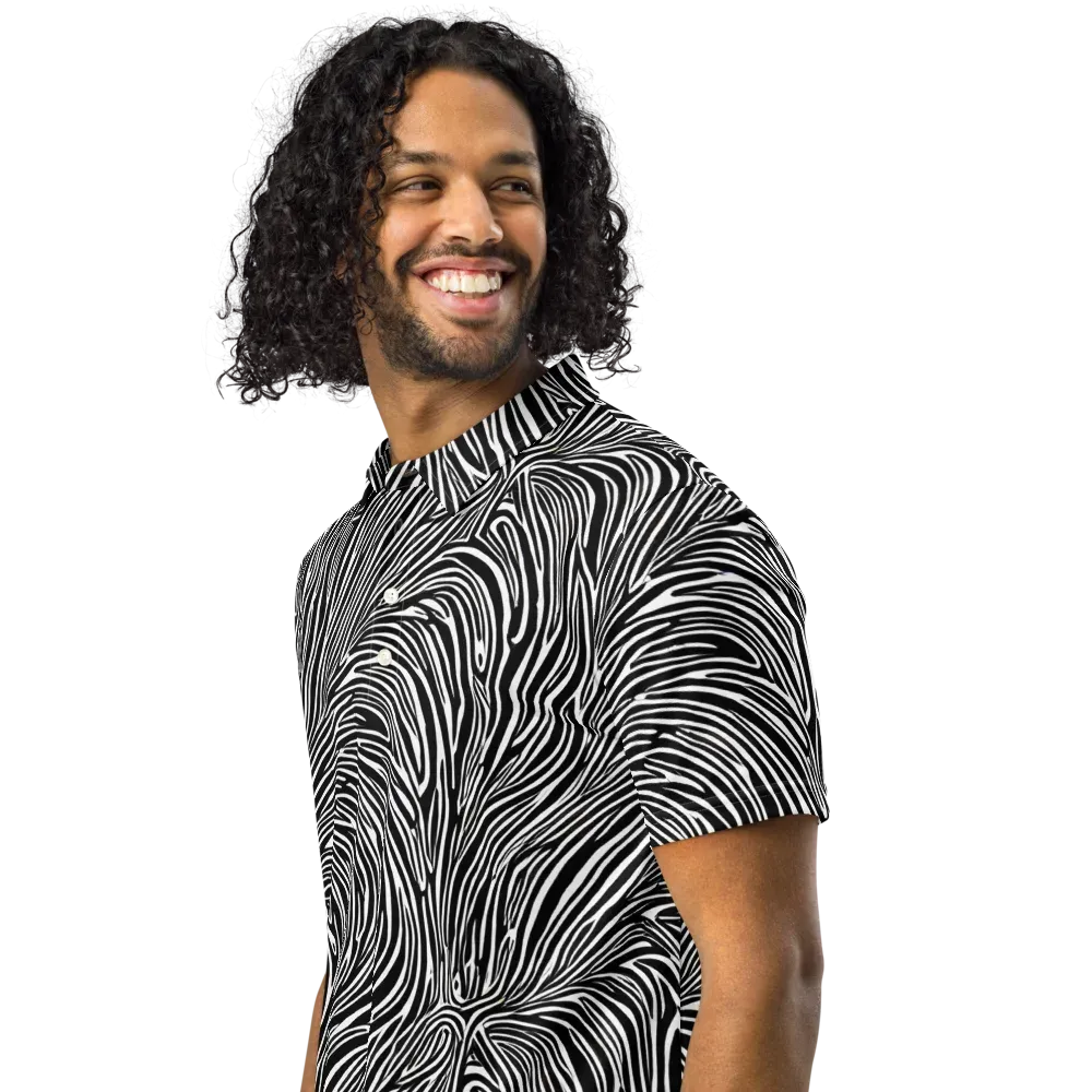 Morgan's Strata on Men's Slim Fit Polo Shirt — Left Front