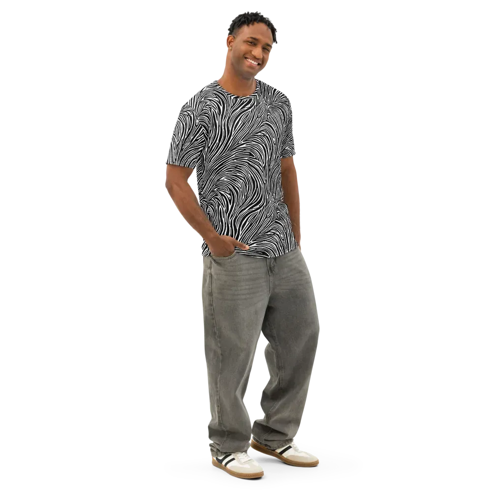 Morgan's Strata on Men's Cotton Crew Neck T-Shirt — Right Front