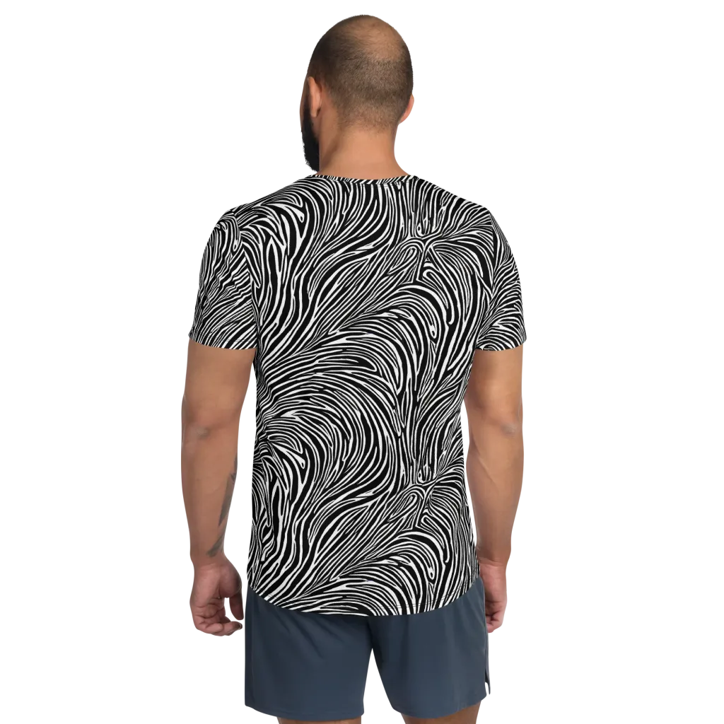 Morgan's Strata on Men's Athletic T-Shirt — Back