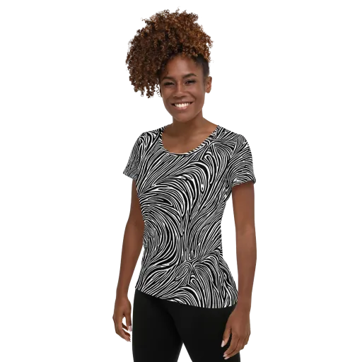 Morgan's Strata on a Women's Athletic T-Shirt
