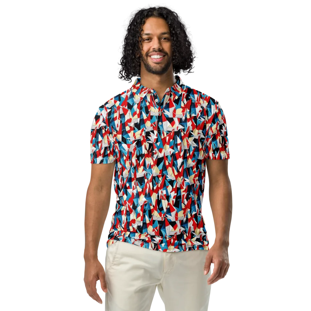 Origami Riot on Men's Slim Fit Polo Shirt — Front