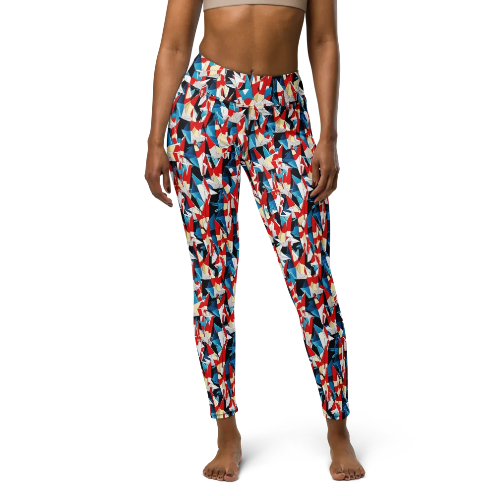 Origami Riot on Yoga Leggings — Front