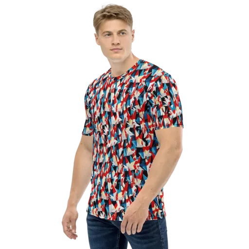 Origami Riot on a Men's Crew Neck T-Shirt