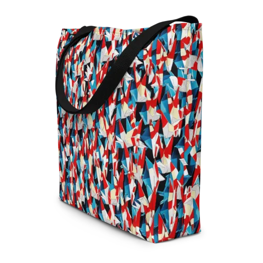 Origami Riot on a Large Tote Bag W/ Pocket