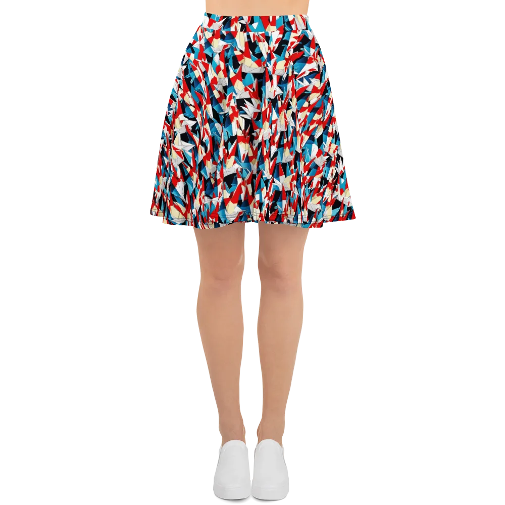 Origami Riot on Skater Skirt — Front