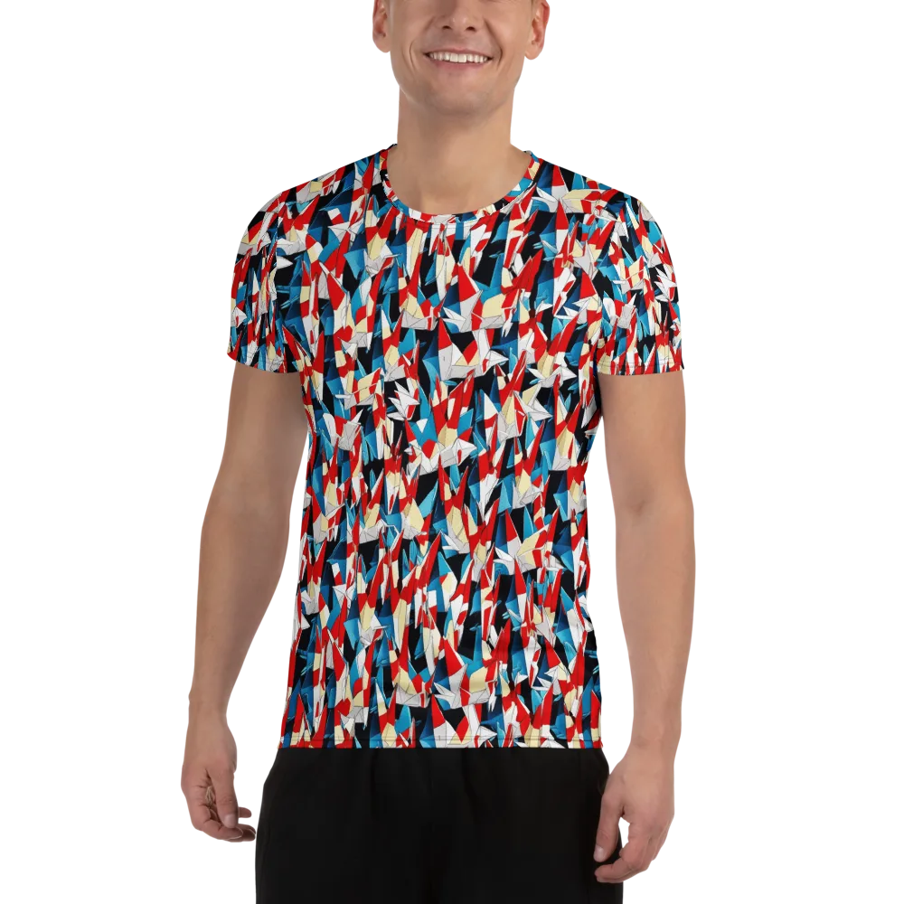Origami Riot on Men's Athletic T-Shirt — Front