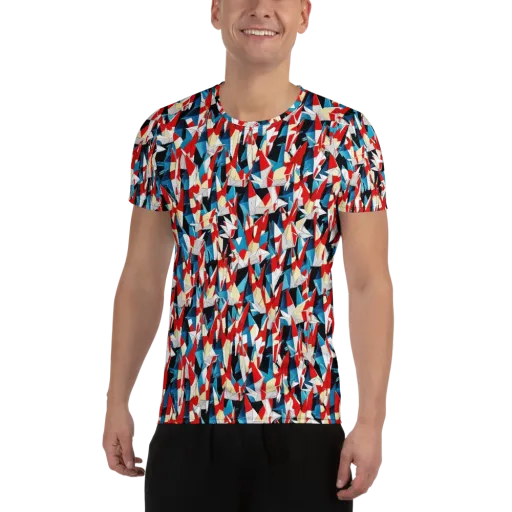 Origami Riot on a Men's Athletic T-Shirt
